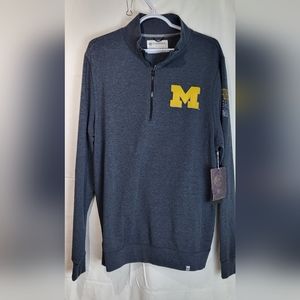 NWT - Men's '47 Brand University of Michigan Wolverines Quarter  Zip Sweatshirt
